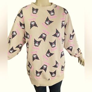 Sanrio Hello Kitty Friend, Kuromi 2-Sided Print Women’s Sweatshirt Size S